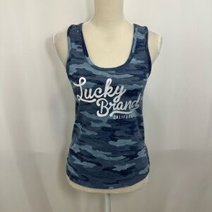 NWOT Lucky Brand Blue Camouflage Tank Top